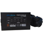 Fonte Gamer Source Royal 80 Plus Bronze de 550W com PFC ativo e ventoinha RGB com bivolt automático para PC desktop de alto desempenho.