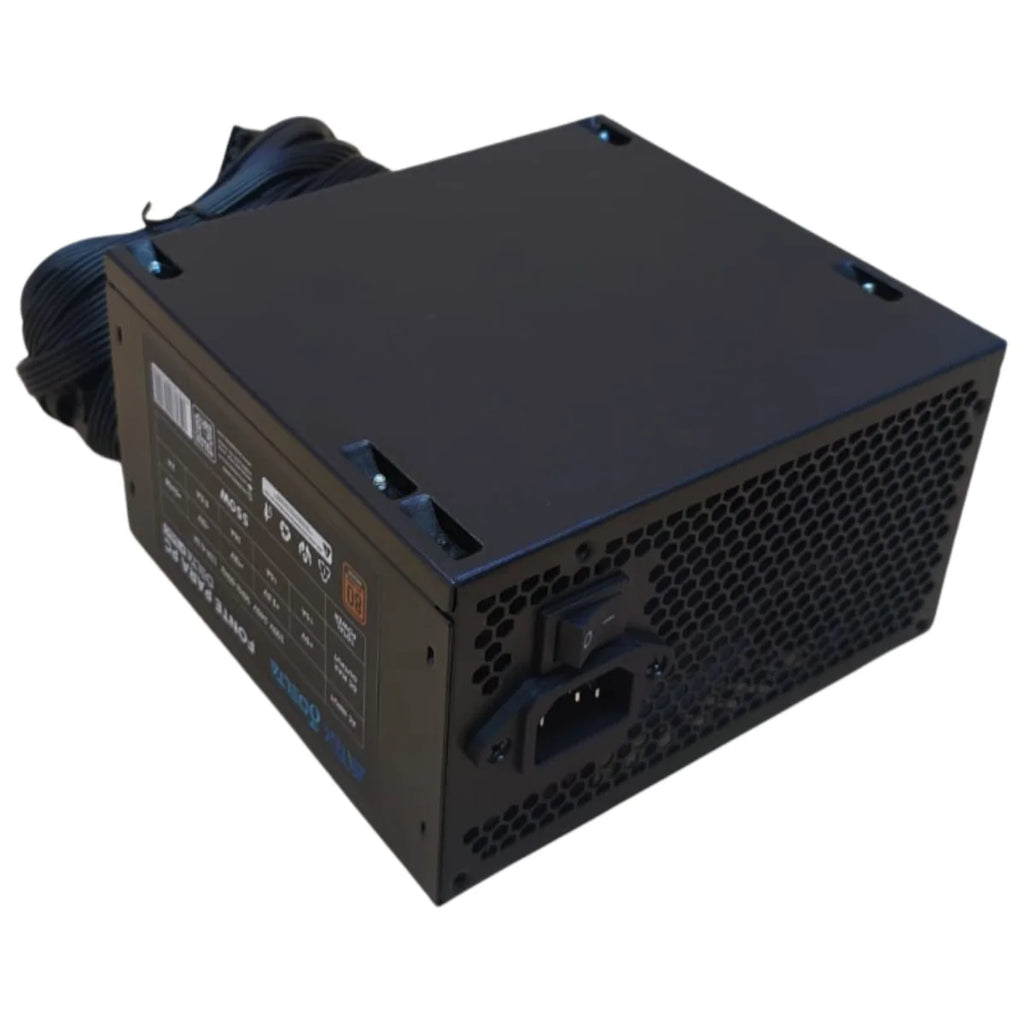 Fonte Gamer Source Royal 80 Plus Bronze de 550W com PFC ativo e ventoinha RGB com bivolt automático para PC desktop de alto desempenho.