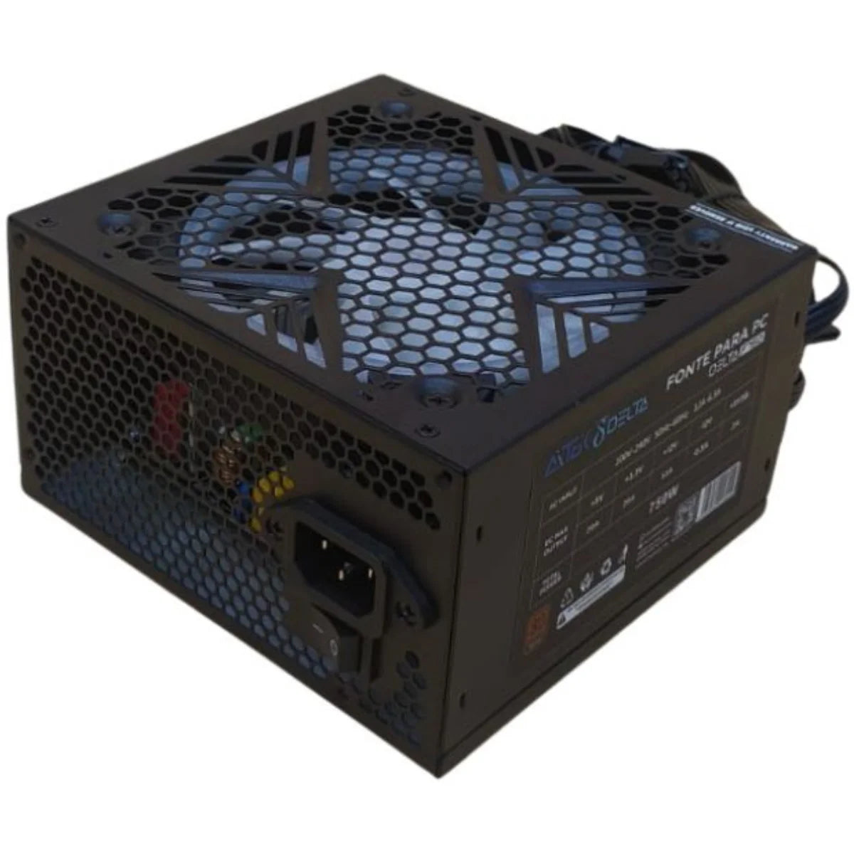 Gamer Source 550W 650W 750W 80 Plus Bronze PFC Active Bivolt Automatic RGB 120mm PCI-E 6 + 2 Pin Efficiency 85% Protection