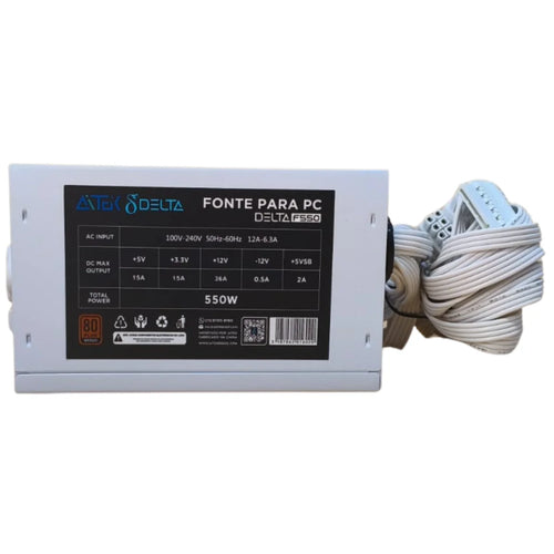 550W Rgamer Source Royal 80 Plus Bronze With Active Pfc And Fan RGB Automatic Bivolt For Desktop PC High Performance