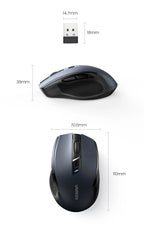Mouse sem fio UGREEN Bluetooth 5.0, ergonômico, 4000 DPI, 6 botões de silenciamento, para MacBook, tablet, laptop, computador e PC, 2.4G.