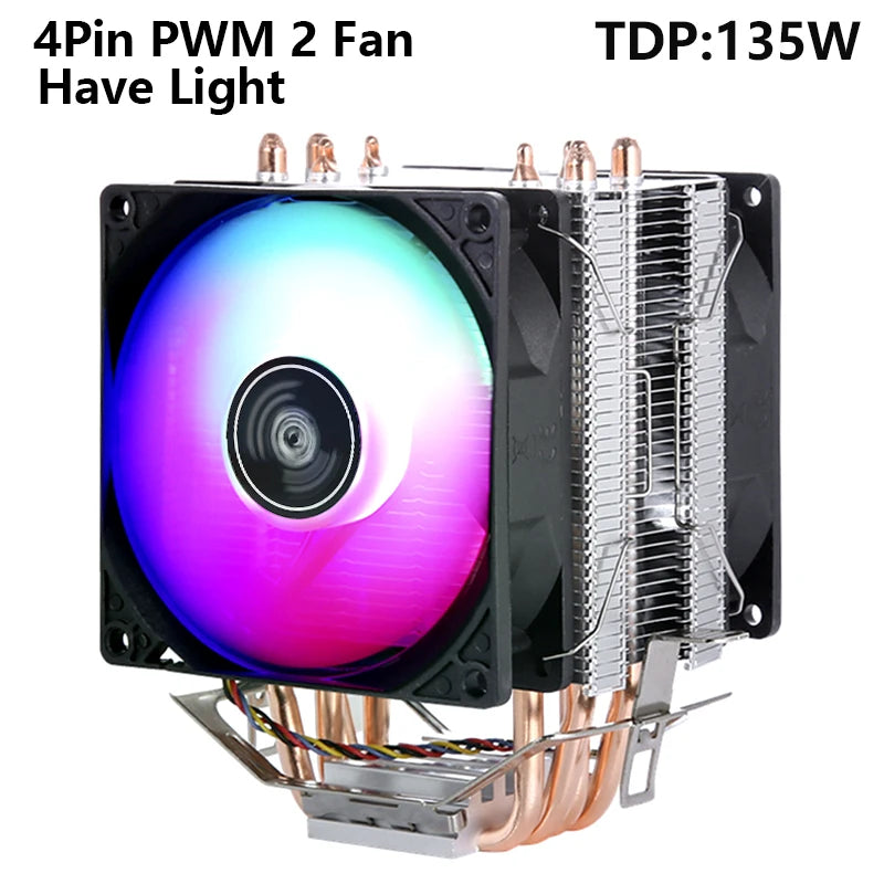 XUANFENG Cooler silencioso para computador, ventoinha para CPU com 2/4/6 heat pipes, conector de 4 pinos/PWM, refrigeração a ar, compatível com LGA115x 1200 2011 2066 x79 x99 AMD