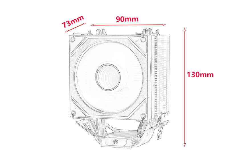 XUANFENG Cooler silencioso para computador, ventoinha para CPU com 2/4/6 heat pipes, conector de 4 pinos/PWM, refrigeração a ar, compatível com LGA115x 1200 2011 2066 x79 x99 AMD