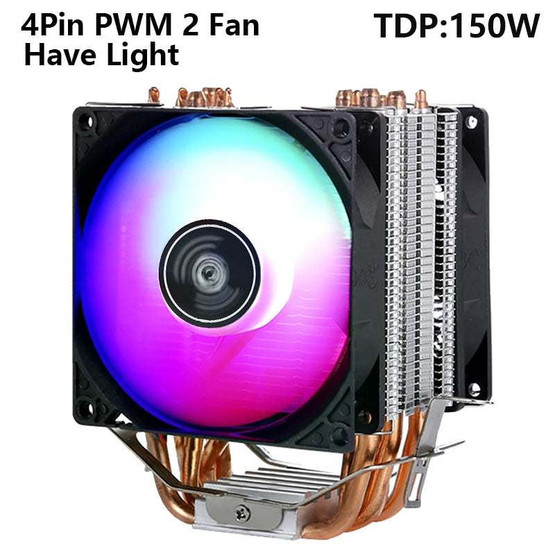 XUANFENG Cooler silencioso para computador, ventoinha para CPU com 2/4/6 heat pipes, conector de 4 pinos/PWM, refrigeração a ar, compatível com LGA115x 1200 2011 2066 x79 x99 AMD