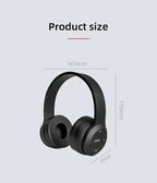 Fone de ouvido multifuncional, portátil e dobrável, sem fio, com Bluetooth 5.0, cartão TF ou conexão com fio.