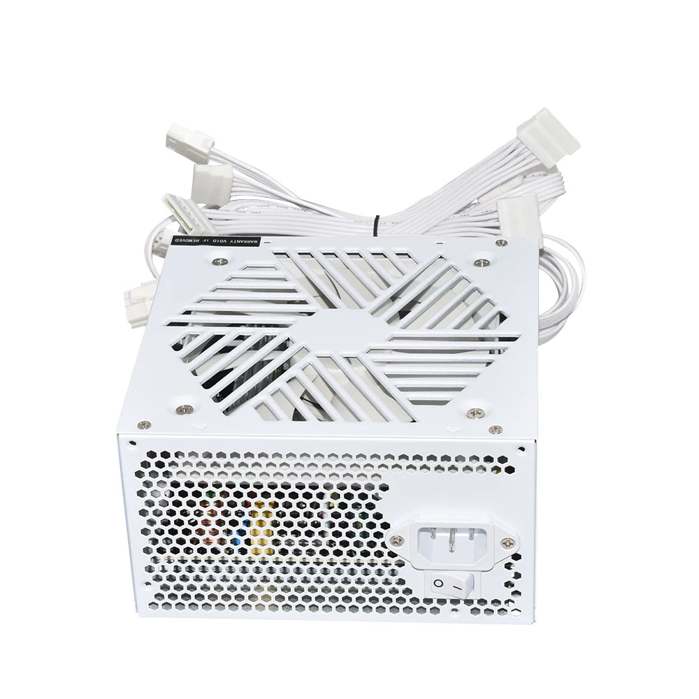 JULONGFENGBAO White ATX 650W Desktop E-Sports Video Game Computer Power Supply 110-230V Low Noise PSU Maximum peak value 800W