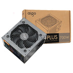 Fonte de alimentação Aigo AK 700W para PC, silenciosa, com ventoinha RGB de 120 mm, conector de 24 pinos, 12 V, formato ATX, para computadores desktop