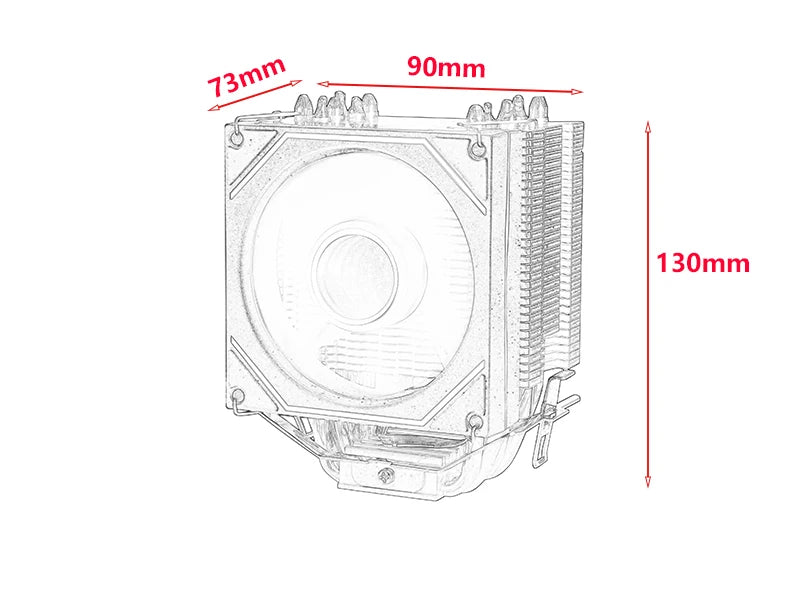 XUANFENG Cooler silencioso para computador, ventoinha para CPU com 2/4/6 heat pipes, conector de 4 pinos/PWM, refrigeração a ar, compatível com LGA115x 1200 2011 2066 x79 x99 AMD