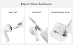 Kit de limpeza 8 em 1: escova de limpeza para teclado, caneta de limpeza para fones de ouvido, ferramentas de limpeza para iPad e celular, extrator de teclas.