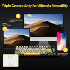 Teclado mecânico para jogos Ajazz AK820/AK820Pro Bluetooth 5.1/Sem fio/Com fio, teclado personalizado com botão giratório e junta de encaixe rápido.
