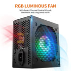 Fonte de alimentação Aigo AK 700W para PC, silenciosa, com ventoinha RGB de 120 mm, conector de 24 pinos, 12 V, formato ATX, para computadores desktop