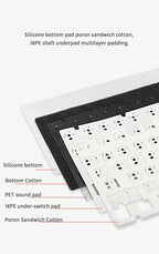 Teclado mecânico para jogos Ajazz AK820/AK820Pro Bluetooth 5.1/Sem fio/Com fio, teclado personalizado com botão giratório e junta de encaixe rápido.