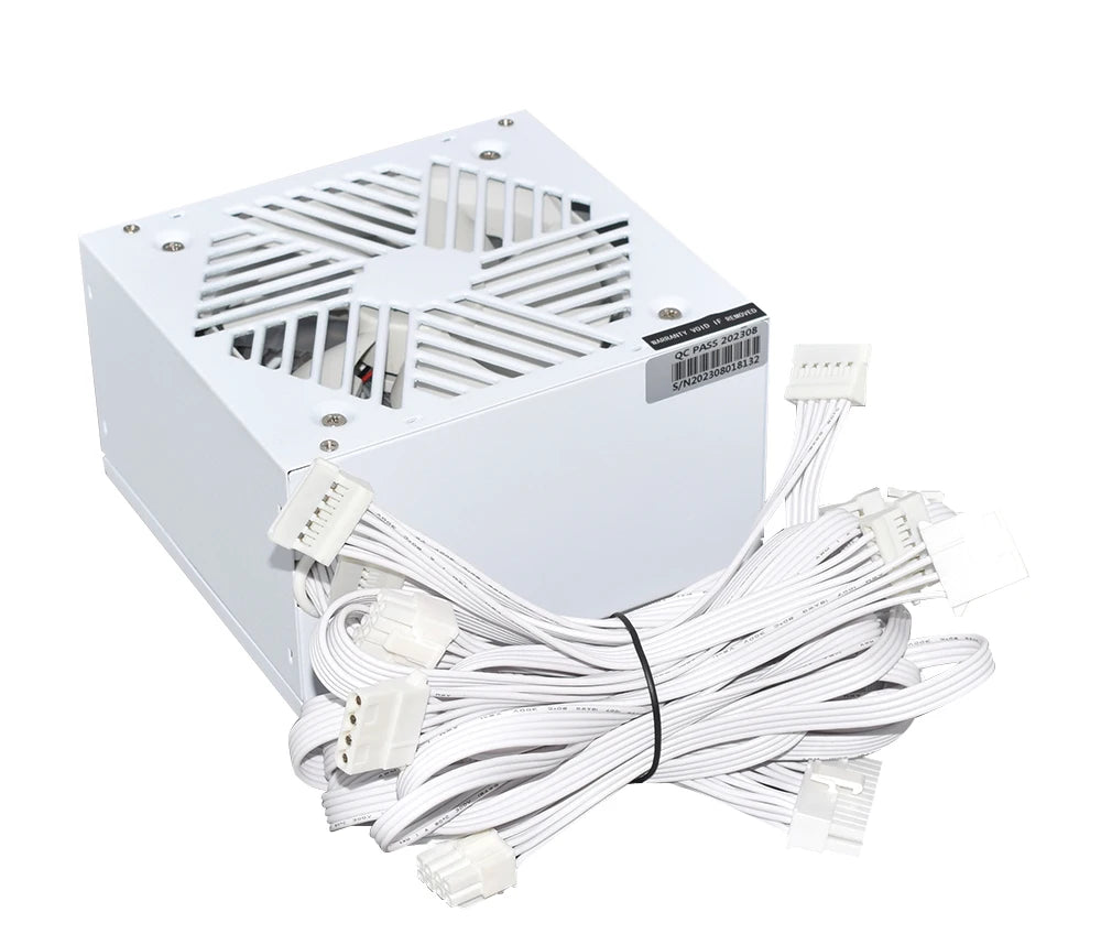 JULONGFENGBAO White ATX 650W Desktop E-Sports Video Game Computer Power Supply 110-230V Low Noise PSU Maximum peak value 800W