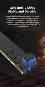 CUSU Memoria Ram DDR4 8gb 16gb 3200mhz 3600mhz DDR4 Desktop Memory 288pin Udimm XMP2.0 Heatsink for Motherboard