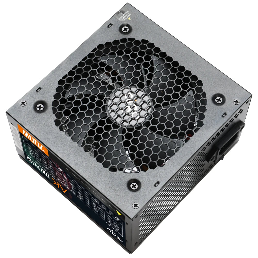 Fonte de alimentação Aigo AK 700W para PC, silenciosa, com ventoinha RGB de 120 mm, conector de 24 pinos, 12 V, formato ATX, para computadores desktop