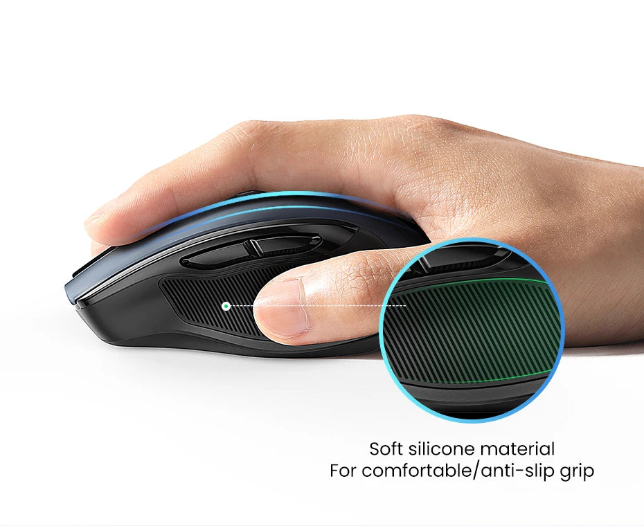 Mouse sem fio UGREEN Bluetooth 5.0, ergonômico, 4000 DPI, 6 botões de silenciamento, para MacBook, tablet, laptop, computador e PC, 2.4G.
