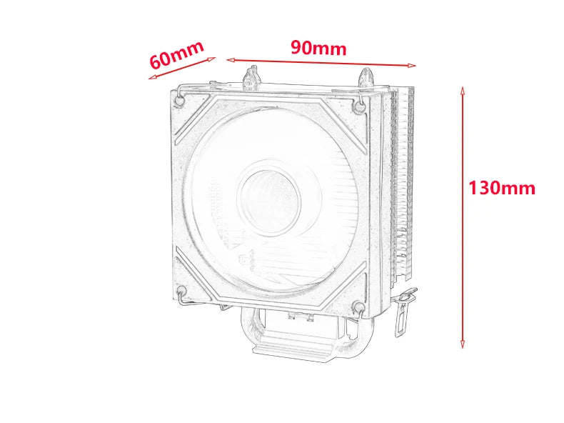 XUANFENG Cooler silencioso para computador, ventoinha para CPU com 2/4/6 heat pipes, conector de 4 pinos/PWM, refrigeração a ar, compatível com LGA115x 1200 2011 2066 x79 x99 AMD