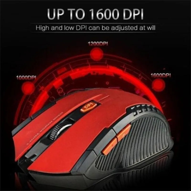 Mini Mouse Portátil Sem Fio Óptico para Jogos de PC e Laptop com Receptor USB