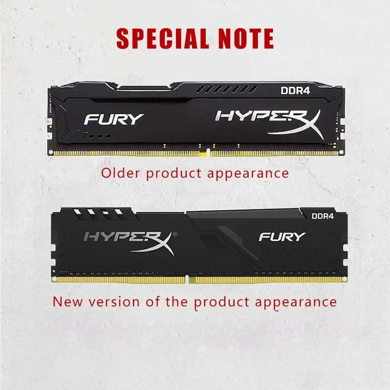 HyperX Fury Memoria DDR4 8GB 16GB 4GB RAM 3200 2666 2400 2133MHz Desktop RAM 1.2V DIMM PC-21300  PC-25600