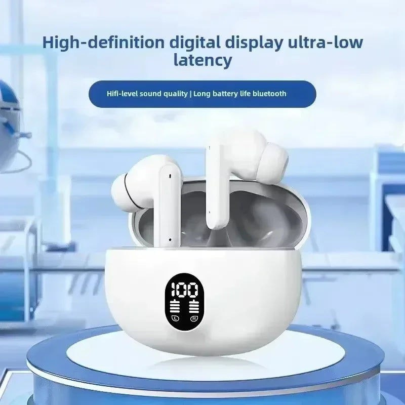 Fones de ouvido Bluetooth TWS sem fio, fones de ouvido intra-auriculares com microfone.