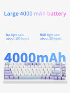 Teclado mecânico para jogos Ajazz AK820/AK820Pro Bluetooth 5.1/Sem fio/Com fio, teclado personalizado com botão giratório e junta de encaixe rápido.