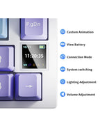 Teclado mecânico para jogos Ajazz AK820/AK820Pro Bluetooth 5.1/Sem fio/Com fio, teclado personalizado com botão giratório e junta de encaixe rápido.