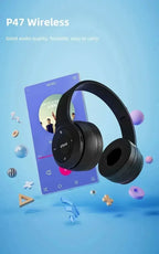 Fone de ouvido multifuncional, portátil e dobrável, sem fio, com Bluetooth 5.0, cartão TF ou conexão com fio.
