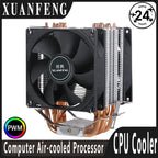 XUANFENG Cooler silencioso para computador, ventoinha para CPU com 2/4/6 heat pipes, conector de 4 pinos/PWM, refrigeração a ar, compatível com LGA115x 1200 2011 2066 x79 x99 AMD