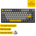 Teclado mecânico para jogos Ajazz AK820/AK820Pro Bluetooth 5.1/Sem fio/Com fio, teclado personalizado com botão giratório e junta de encaixe rápido.