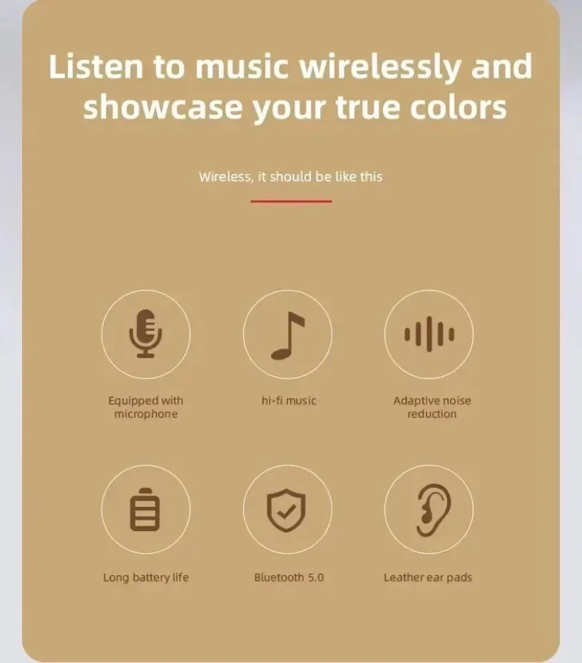 Fone de ouvido multifuncional, portátil e dobrável, sem fio, com Bluetooth 5.0, cartão TF ou conexão com fio.