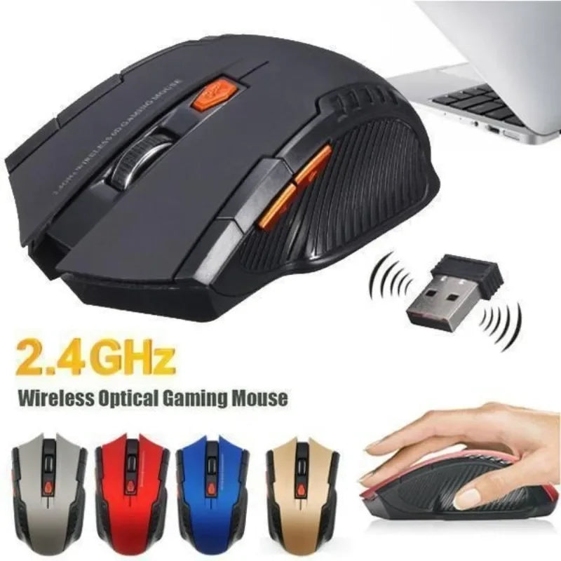 Mini Mouse Portátil Sem Fio Óptico para Jogos de PC e Laptop com Receptor USB