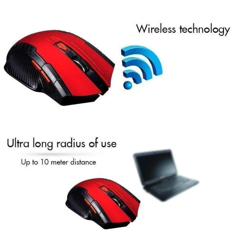 Mini Mouse Portátil Sem Fio Óptico para Jogos de PC e Laptop com Receptor USB