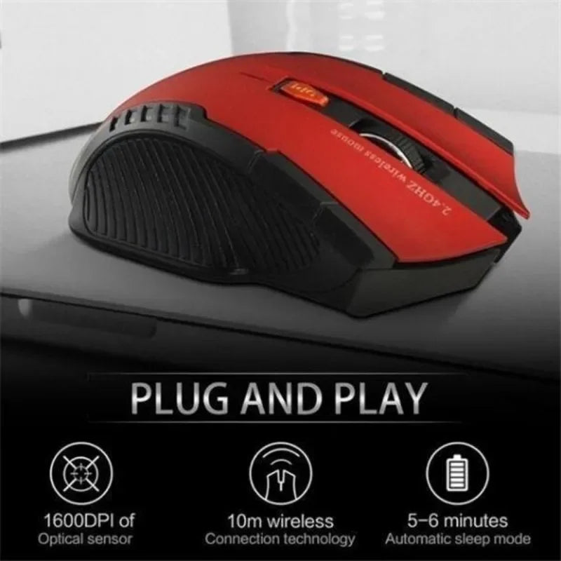 Mini Mouse Portátil Sem Fio Óptico para Jogos de PC e Laptop com Receptor USB