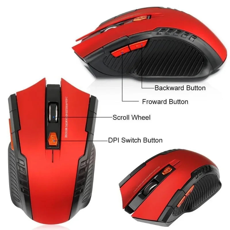Mouse óptico sem fio de 2,4 GHz, com receptor USB