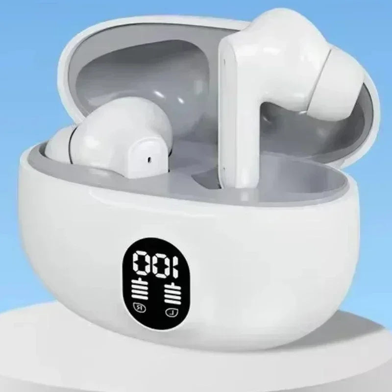 Fones de ouvido Bluetooth TWS sem fio, fones de ouvido intra-auriculares com microfone.