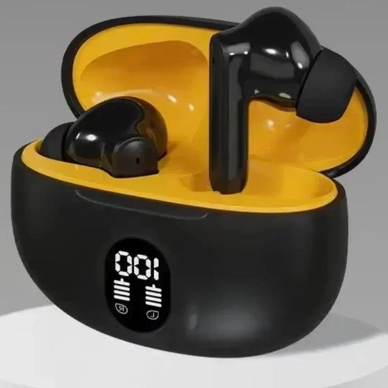 Fones de ouvido Bluetooth TWS sem fio, fones de ouvido intra-auriculares com microfone.