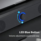 Barra de som sem fio Bluetooth e com fio para PC, alimentada por USB, para TV, PC, laptop, home e sistema de áudio.