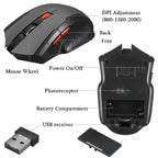 Mouse óptico sem fio de 2,4 GHz, com receptor USB