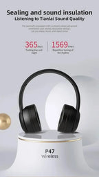 Fone de ouvido multifuncional, portátil e dobrável, sem fio, com Bluetooth 5.0, cartão TF ou conexão com fio.