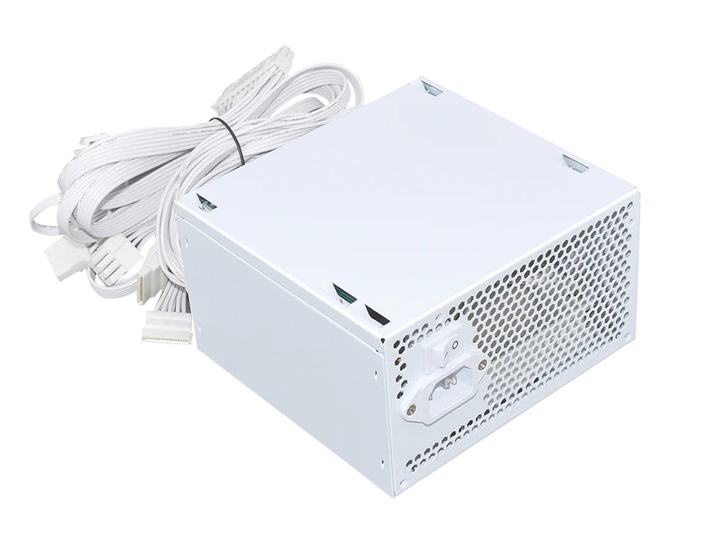 JULONGFENGBAO White ATX 650W Desktop E-Sports Video Game Computer Power Supply 110-230V Low Noise PSU Maximum peak value 800W