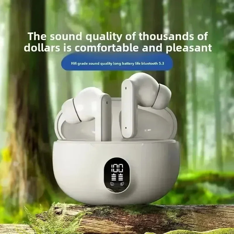 Fones de ouvido Bluetooth TWS sem fio, fones de ouvido intra-auriculares com microfone.