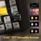 Teclado mecânico para jogos Ajazz AK820/AK820Pro Bluetooth 5.1/Sem fio/Com fio, teclado personalizado com botão giratório e junta de encaixe rápido.