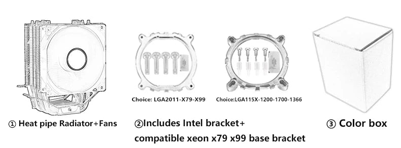 XUANFENG Cooler silencioso para computador, ventoinha para CPU com 2/4/6 heat pipes, conector de 4 pinos/PWM, refrigeração a ar, compatível com LGA115x 1200 2011 2066 x79 x99 AMD