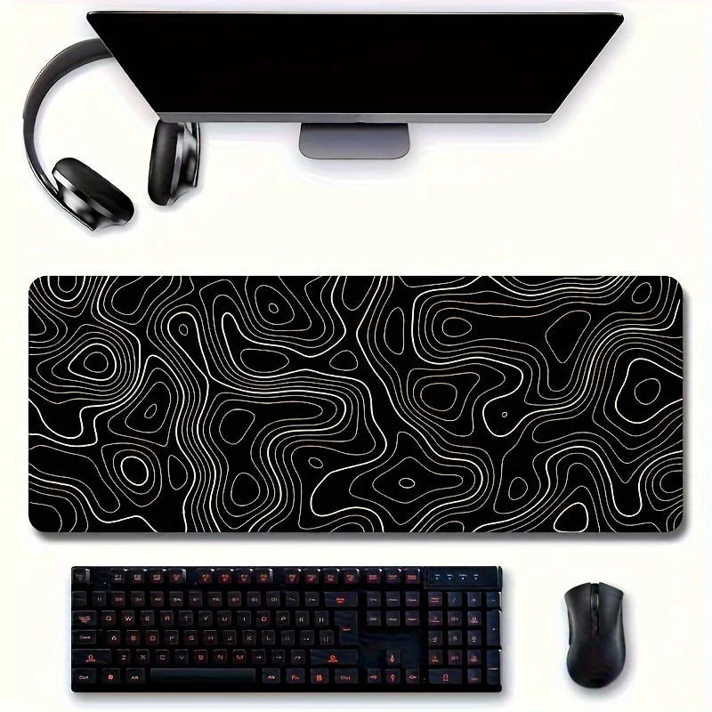1 Mousepad Grande para Mesa, Mousepad Gamer, Mousepad com Bordas Costuradas e Base de Borracha Antiderrapante.