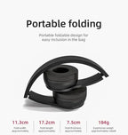 Fone de ouvido multifuncional, portátil e dobrável, sem fio, com Bluetooth 5.0, cartão TF ou conexão com fio.