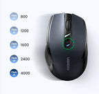Mouse sem fio UGREEN Bluetooth 5.0, ergonômico, 4000 DPI, 6 botões de silenciamento, para MacBook, tablet, laptop, computador e PC, 2.4G.